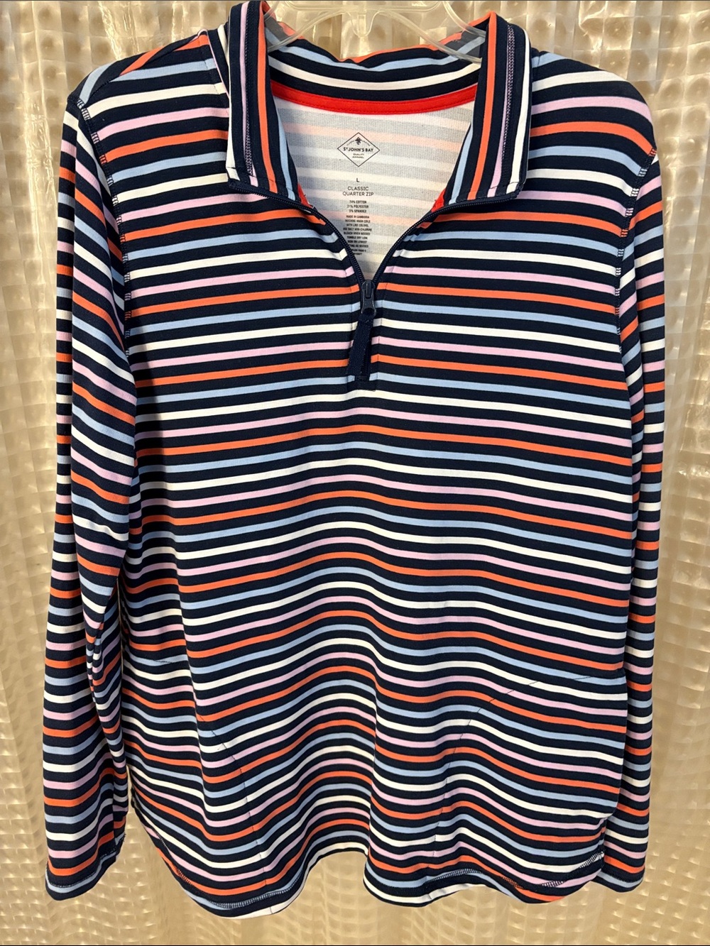 Multi-color quarter zip top